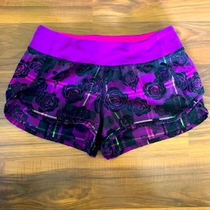 IVIVVA Purple Rose Plaid Speed Ups Shorts Size 12 NWOT